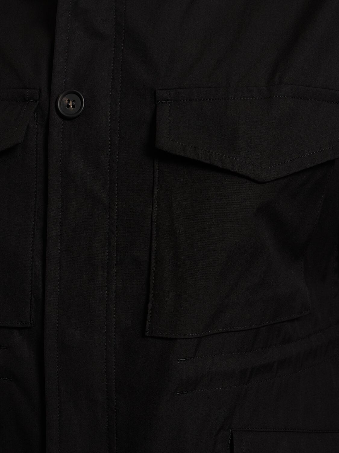 Yohji Yamamoto Collarless Cotton Jacket In Black
