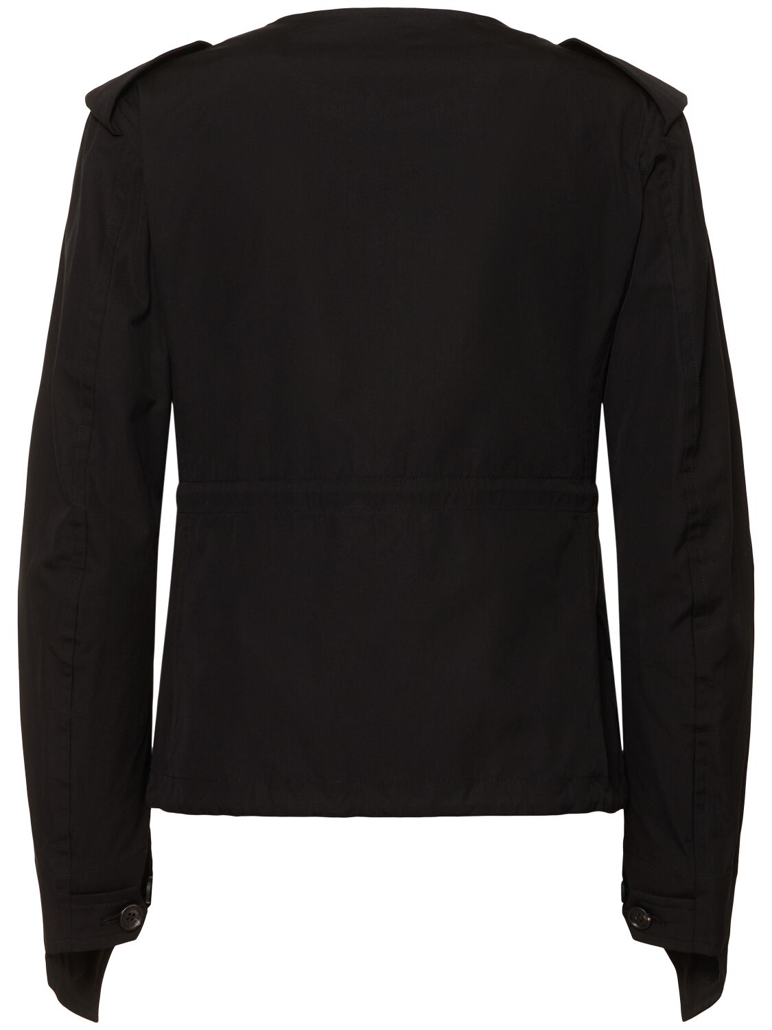 Yohji Yamamoto Collarless Cotton Jacket In Black