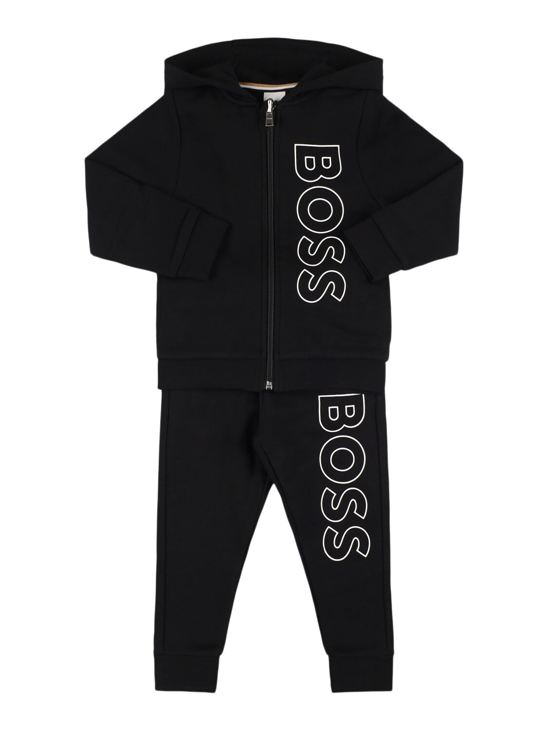 Hugo Boss Cotton Blend Zip Sweatshirt & Sweatpants In Black
