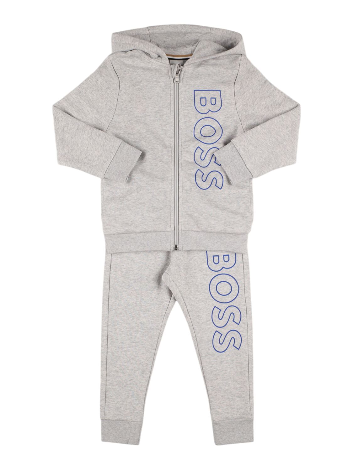 Hugo Boss Cotton Blend Zip Sweatshirt & Sweatpants In Grey