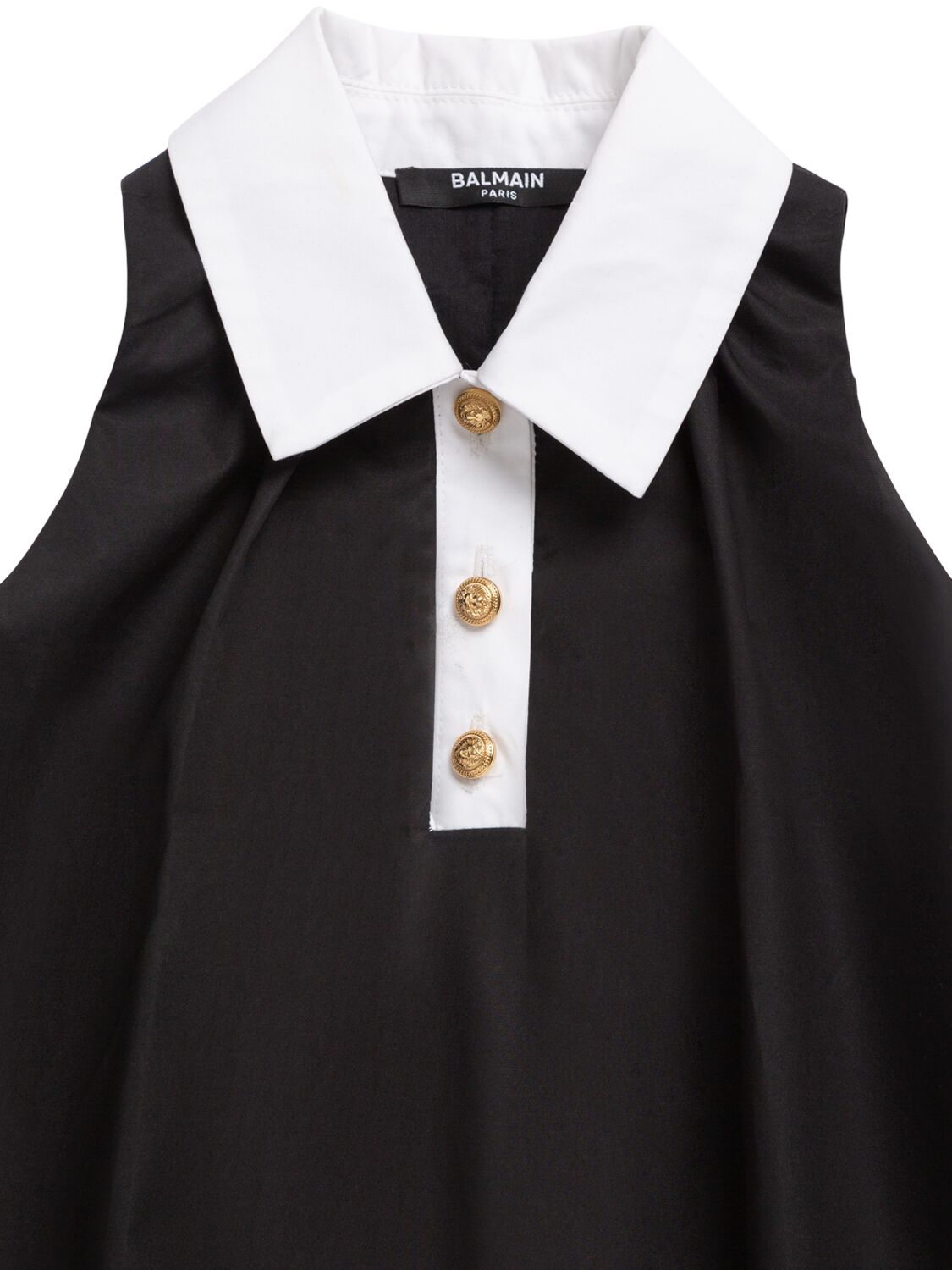 Balmain Cotton Poplin Shirt Dress In Black