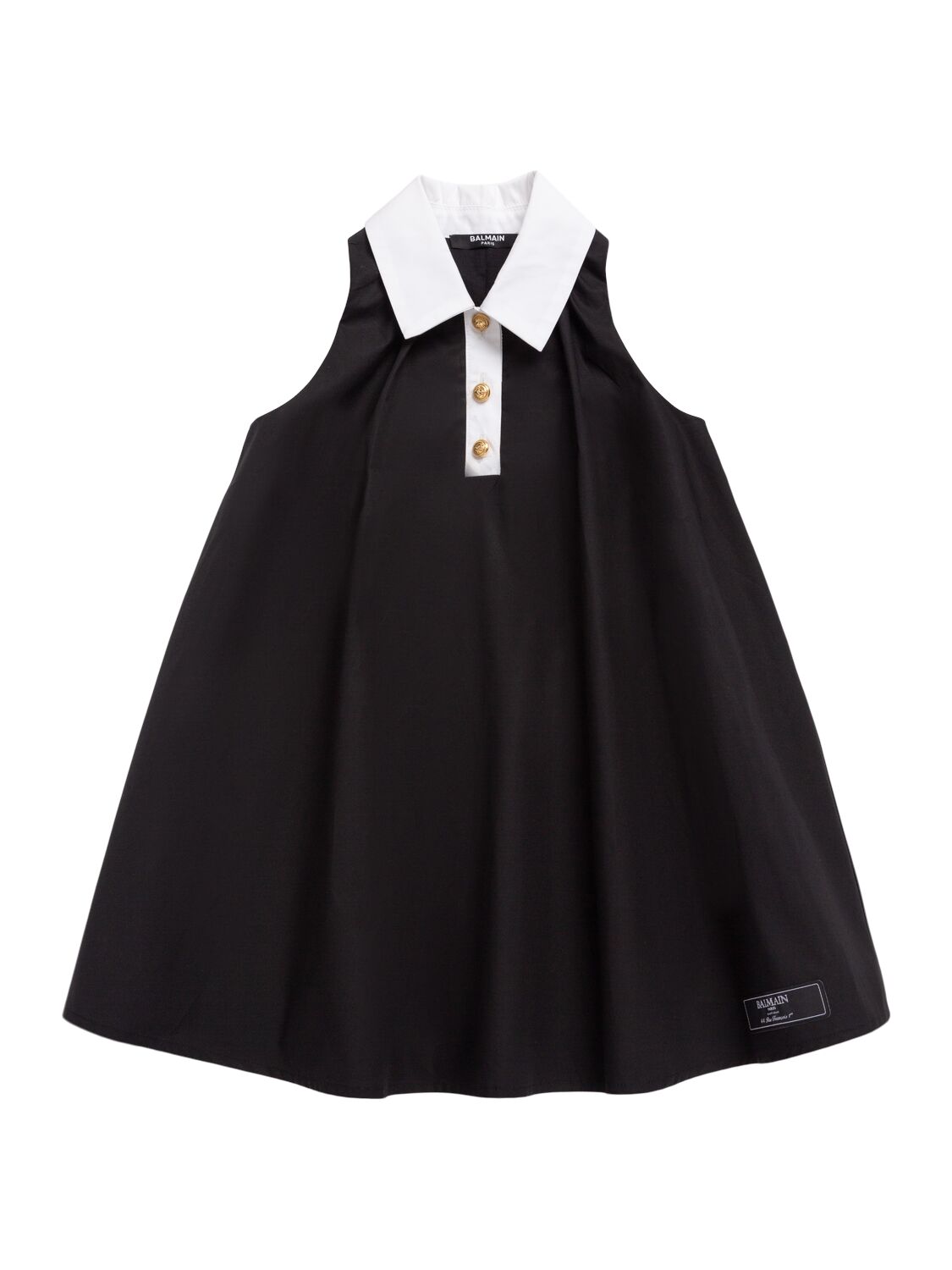 Balmain Cotton Poplin Shirt Dress In Black