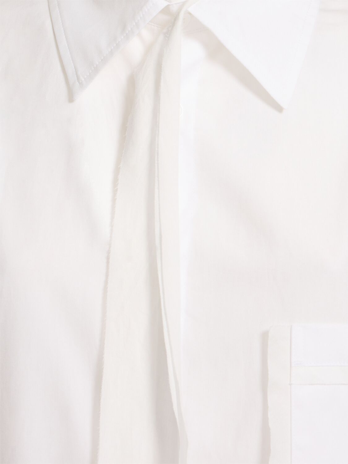 Yohji Yamamoto Cutting Tie Cotton Poplin Shirt In White