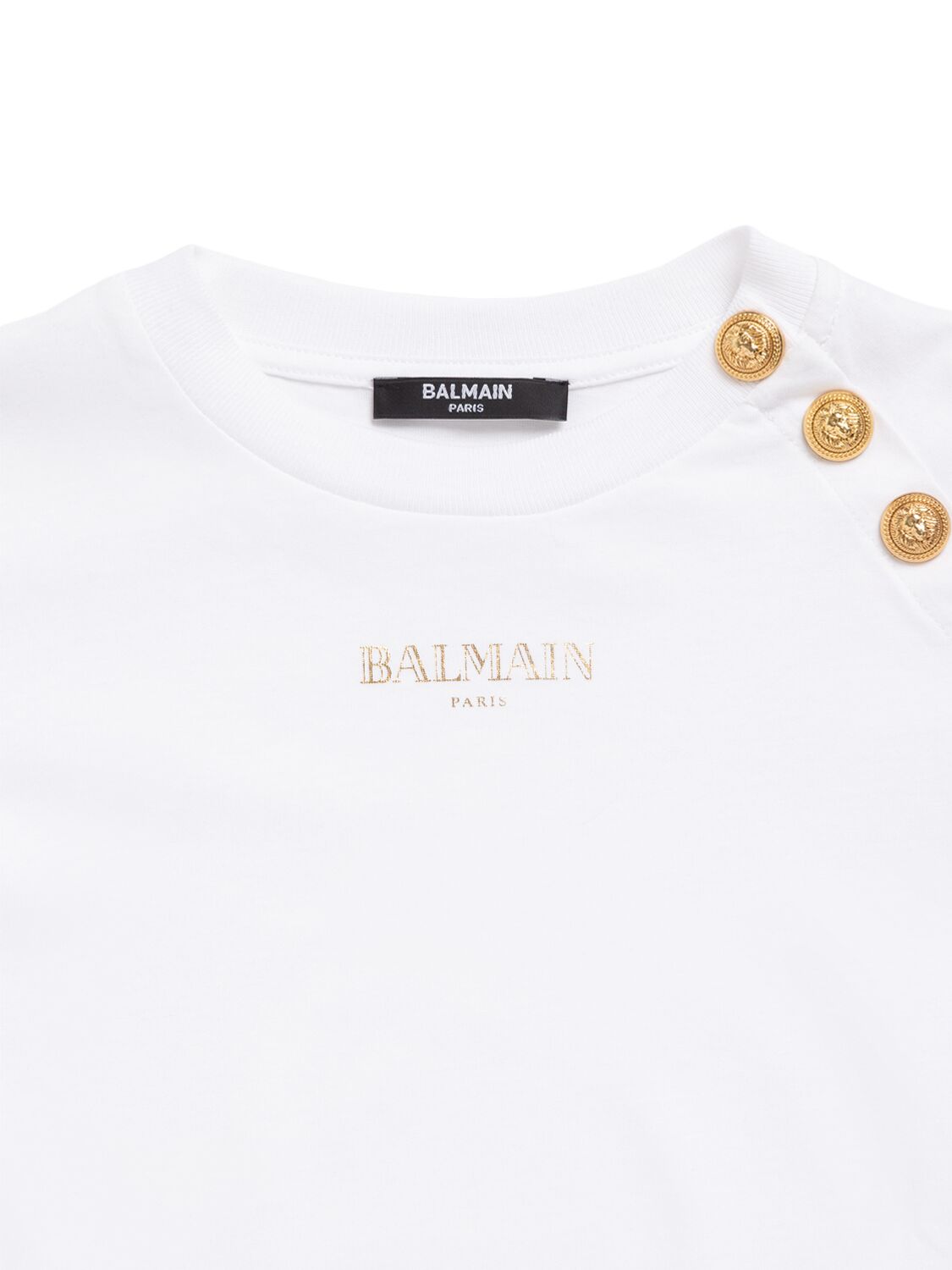 Balmain Printed Cotton Jersey T-shirt In White