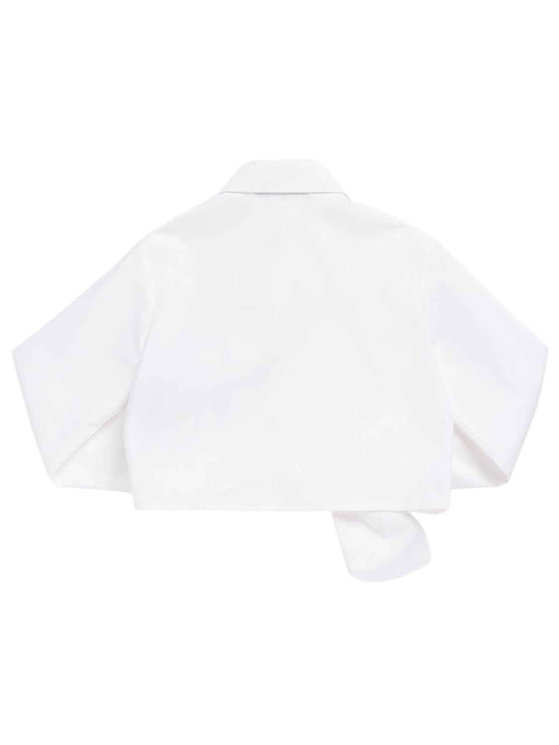 Balmain Cotton Poplin Cropped Shirt In White