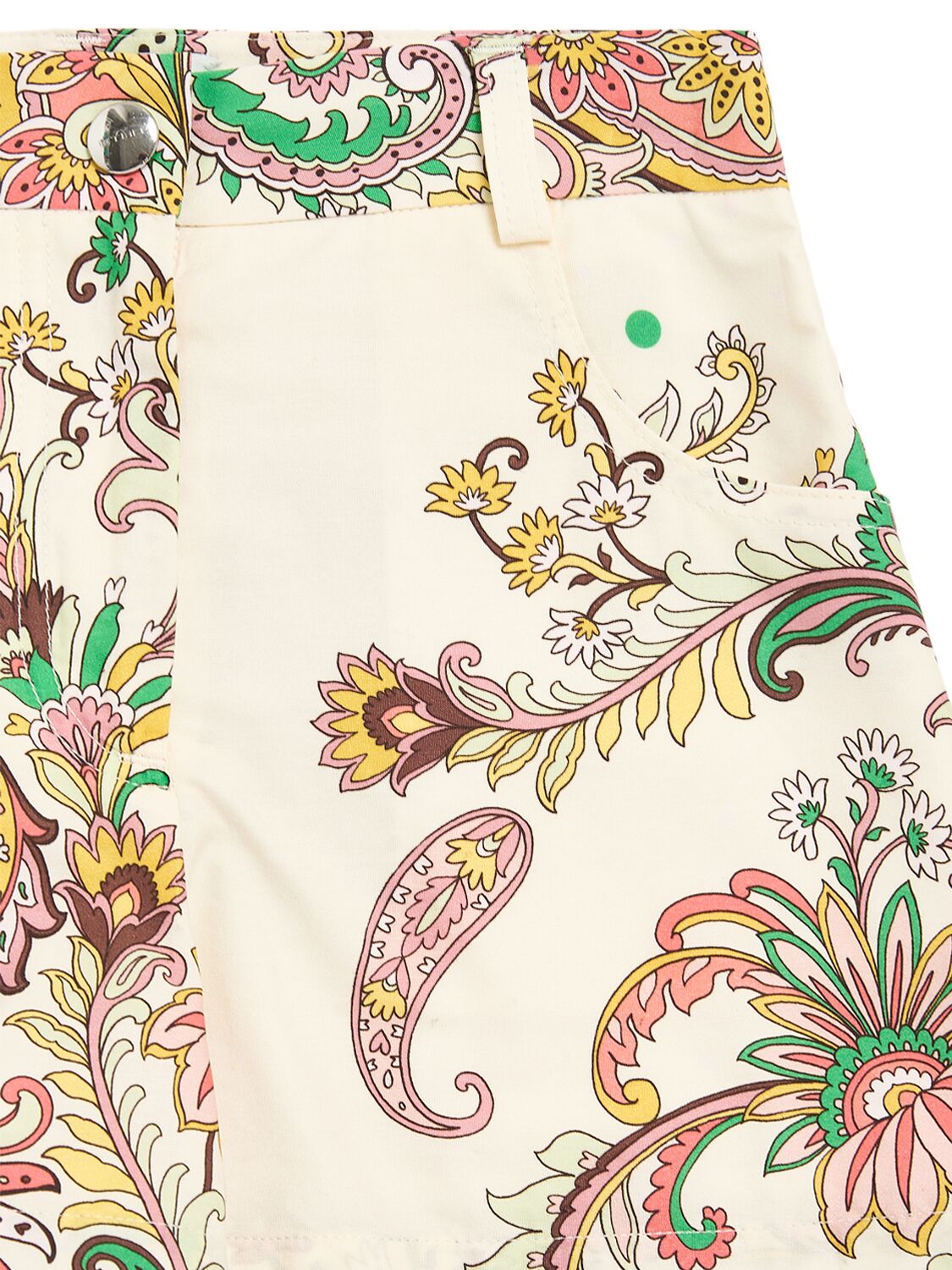 Etro Printed Cotton Poplin Shorts In Ivory/multi