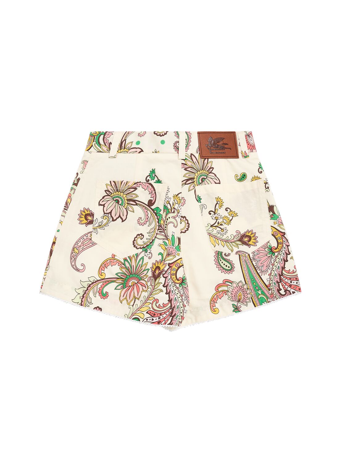 Etro Printed Cotton Poplin Shorts In Ivory/multi