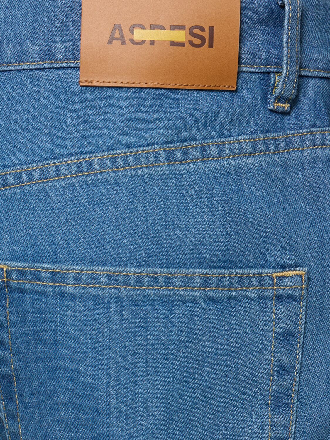 ASPESI COTTON DENIM STRAIGHT JEANS 