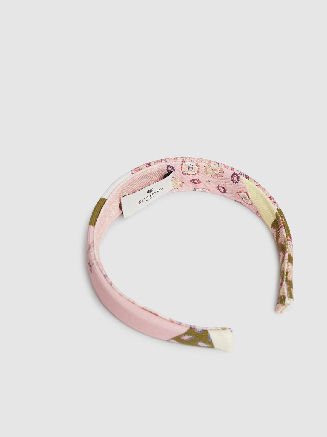 Etro Printed Cotton Blend Drill Headband In Pink/multi