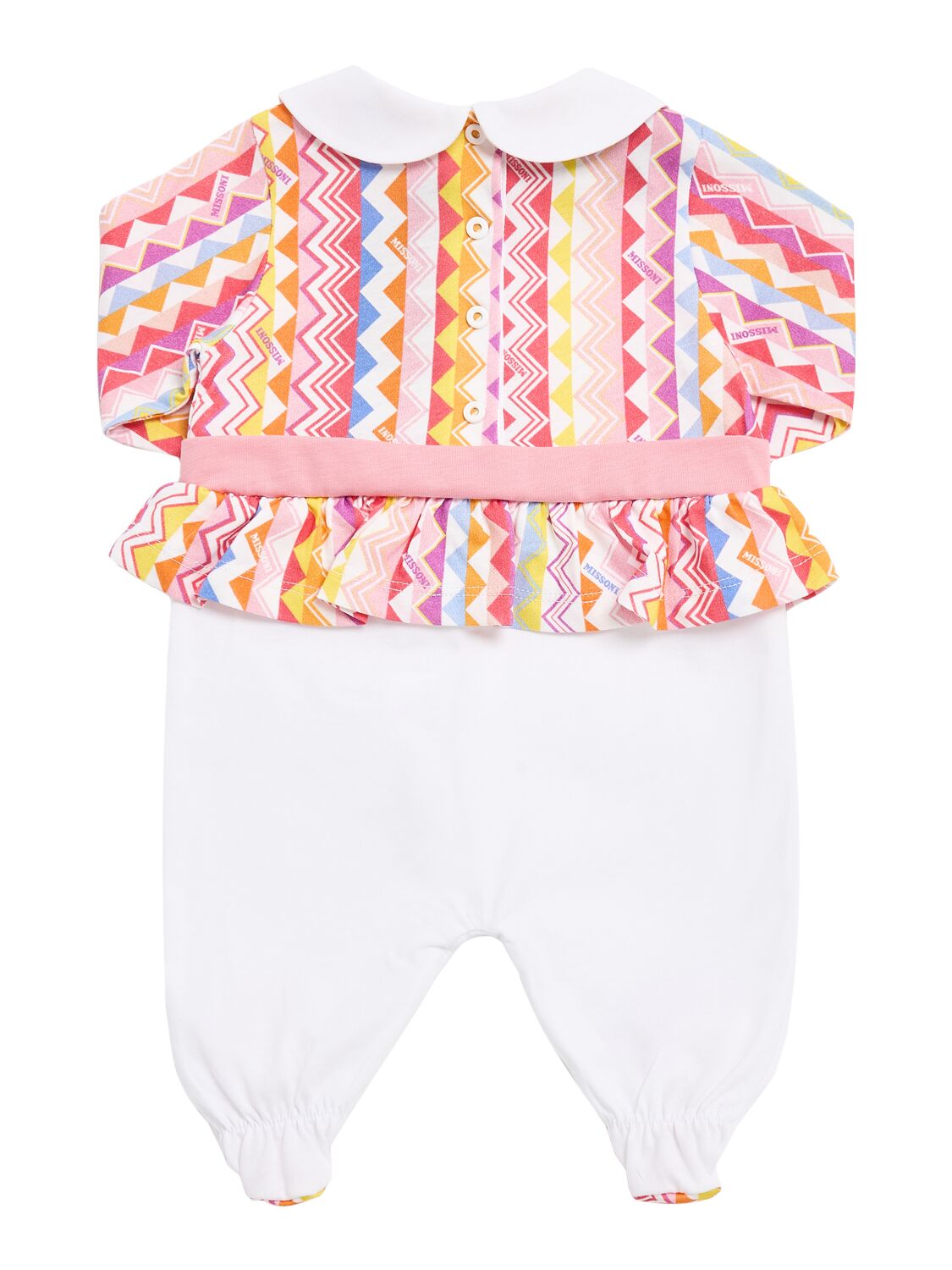 Shop Missoni Printed Cotton Jersey Romper & Hat In White/multi