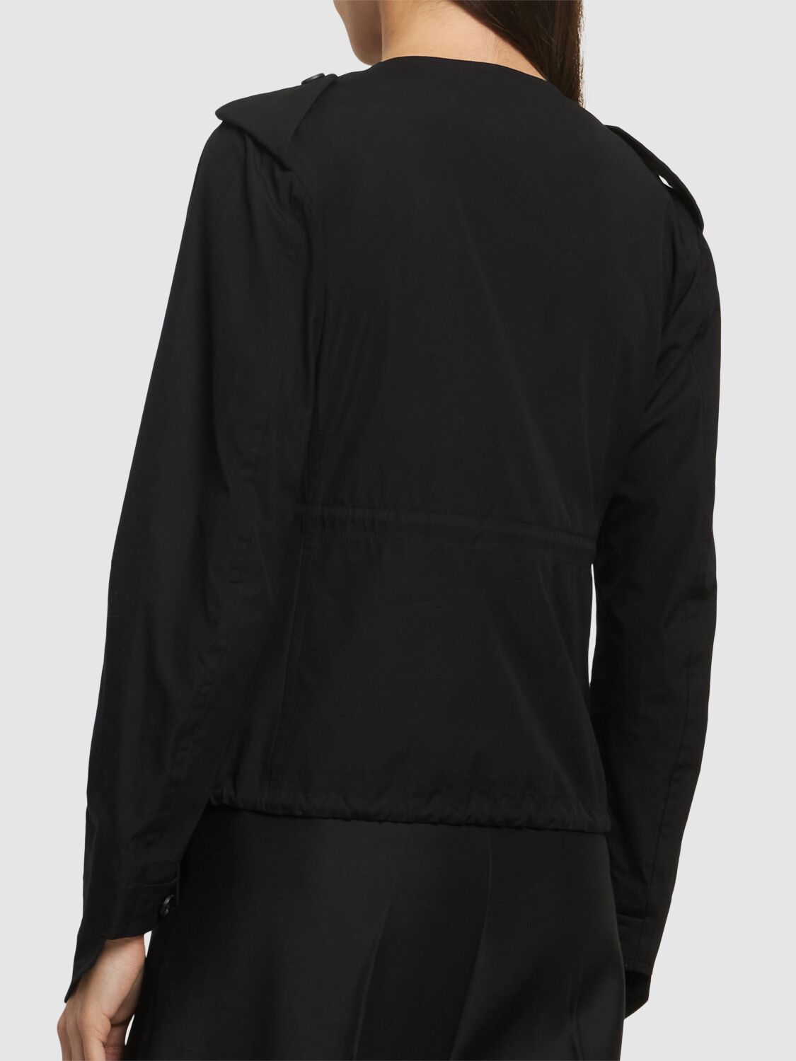 Yohji Yamamoto Collarless Cotton Jacket In Black