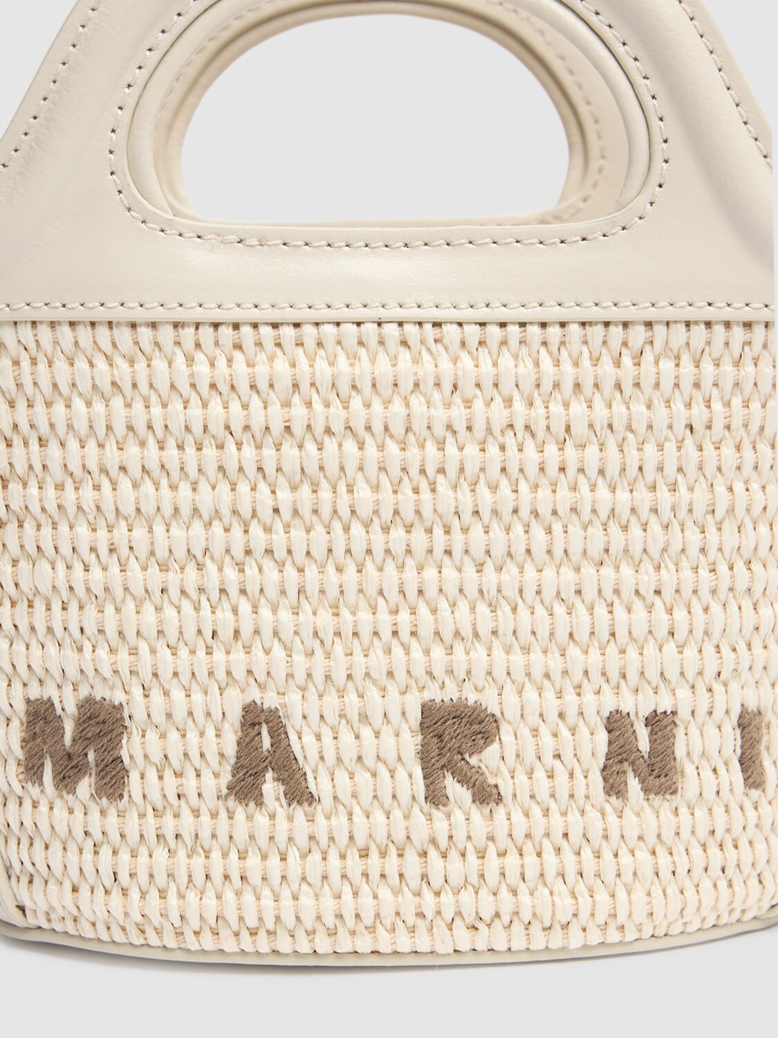 Shop Marni Micro Tropicalia Summer Top Handle Bag In Shell