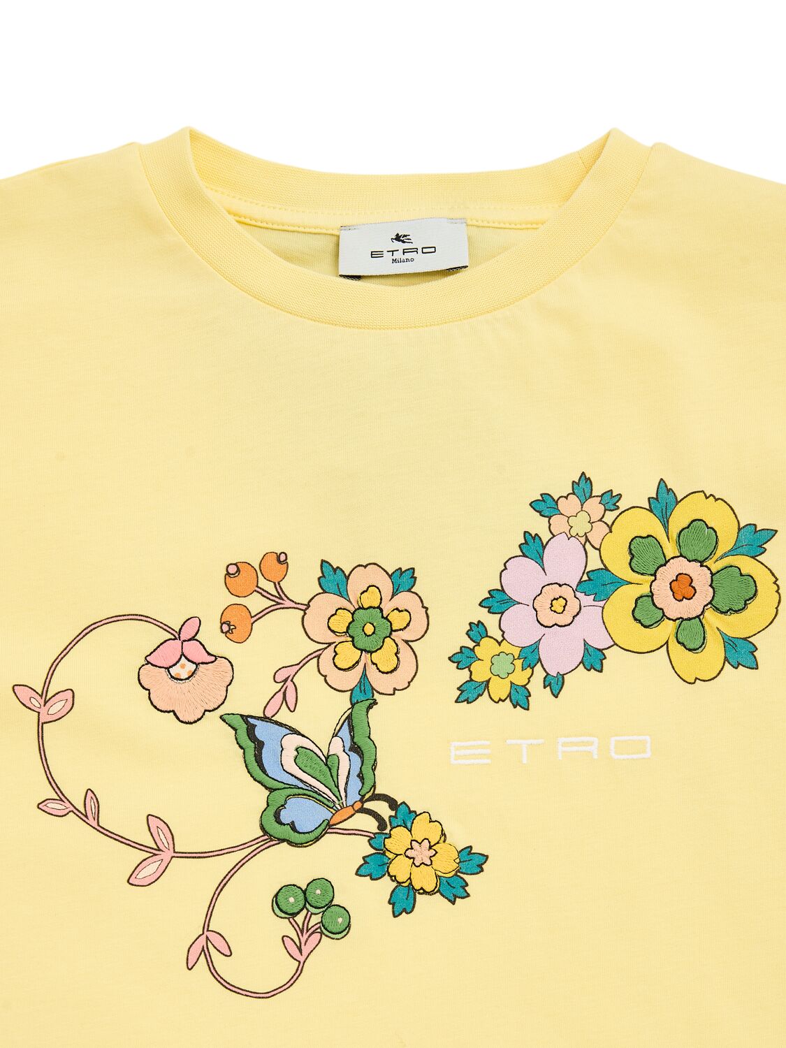 Etro Printed Jersey T-shirt In Yellow