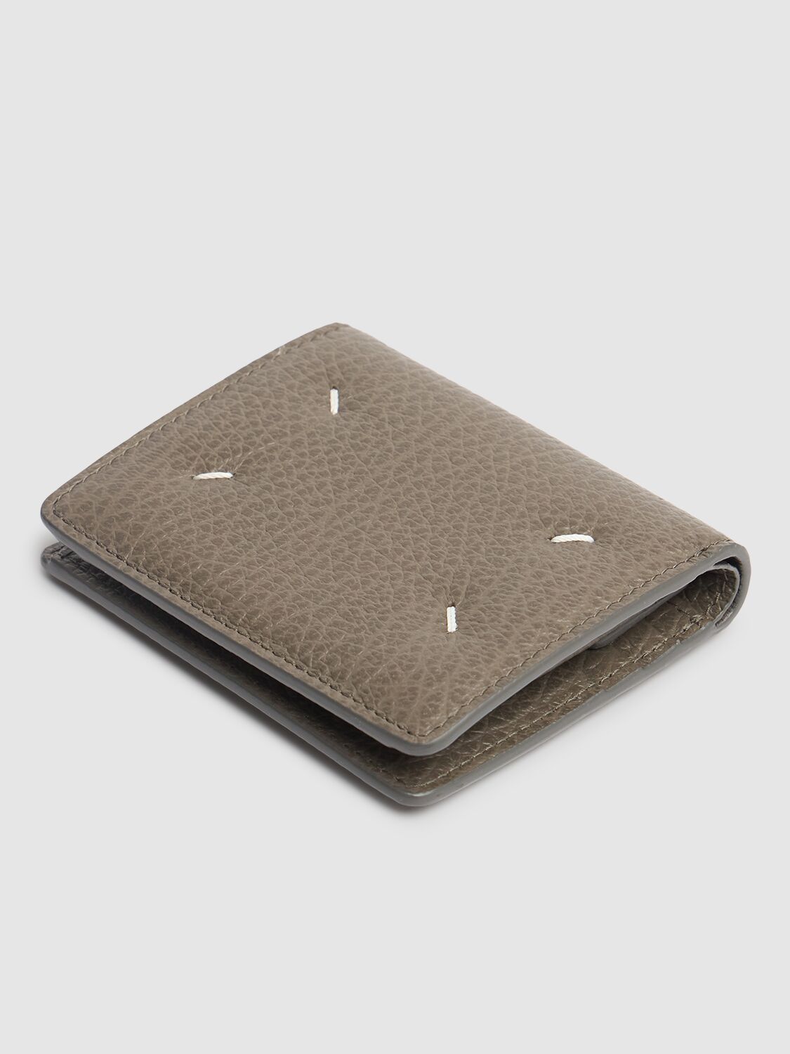 Maison Margiela Grained Embossed Leather Wallet In Grafite