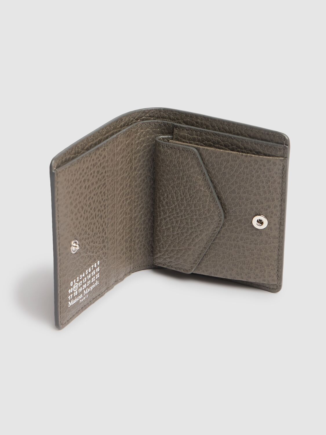 Maison Margiela Grained Embossed Leather Wallet In Grafite