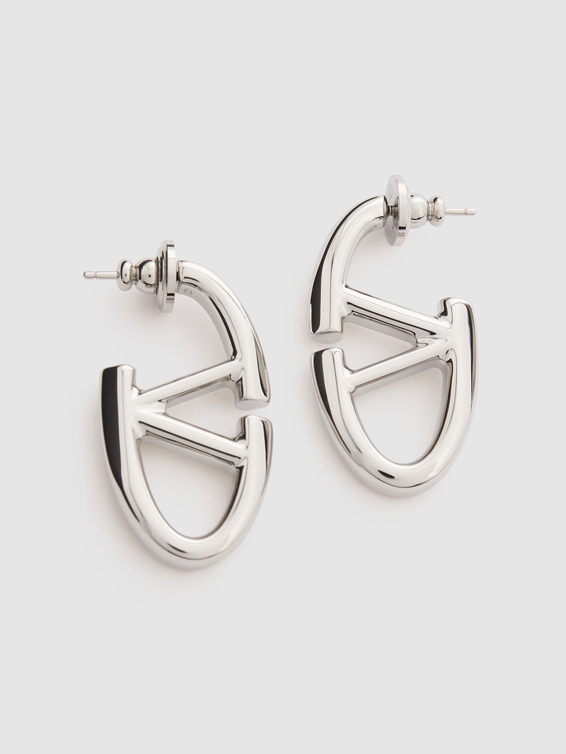 Shop Valentino Vlogo The Bold Edition Earrings In Palladium