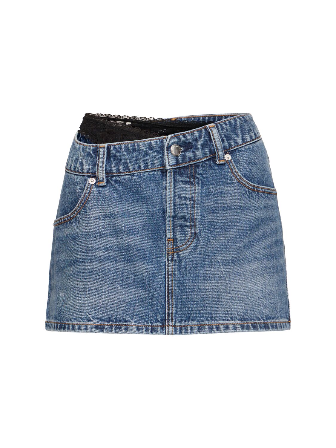 Denim Mini Skirt W/ Underwear Detail