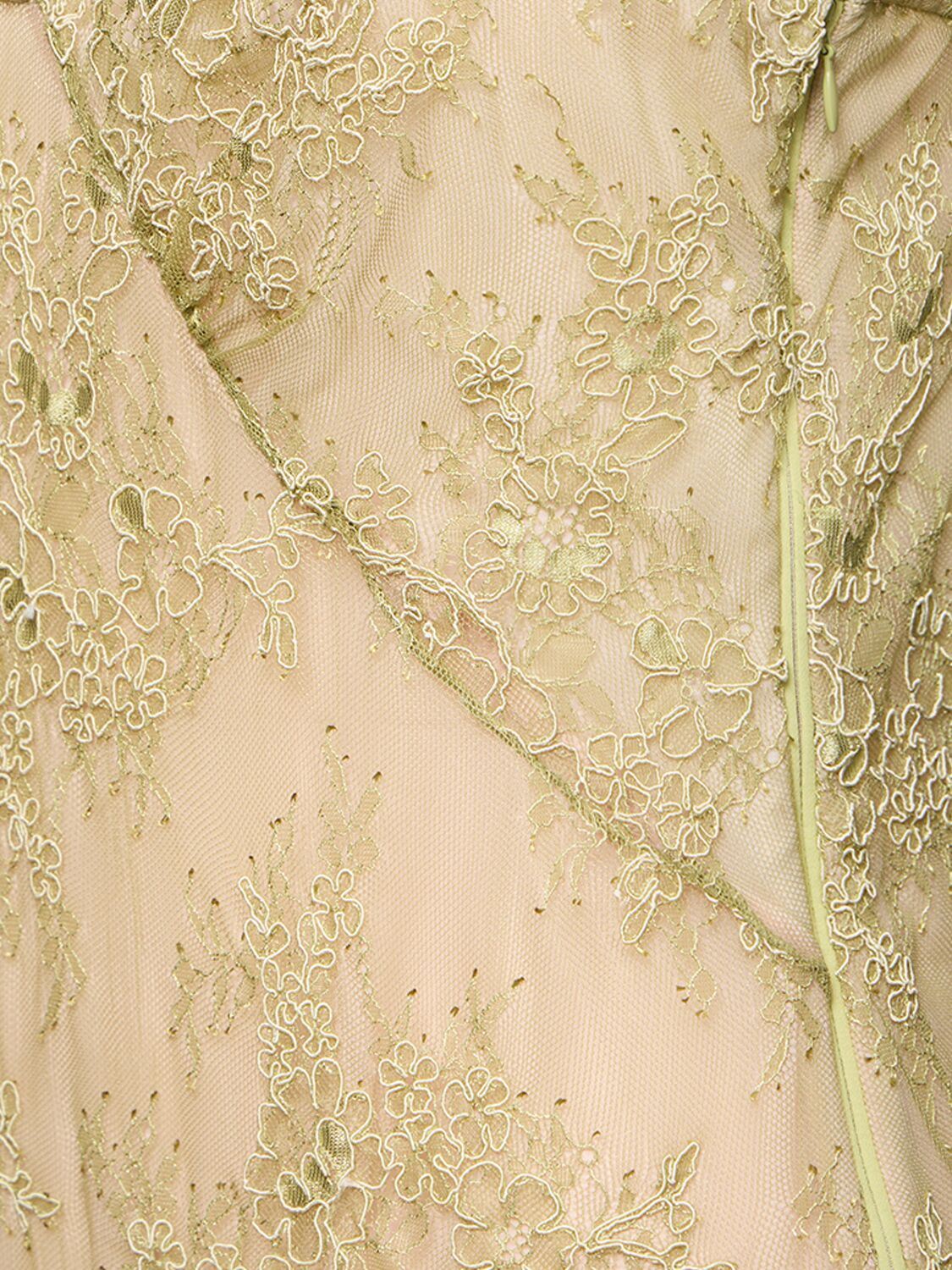 Shop Blumarine Rebrodé Lace Slip Dress In Light Green