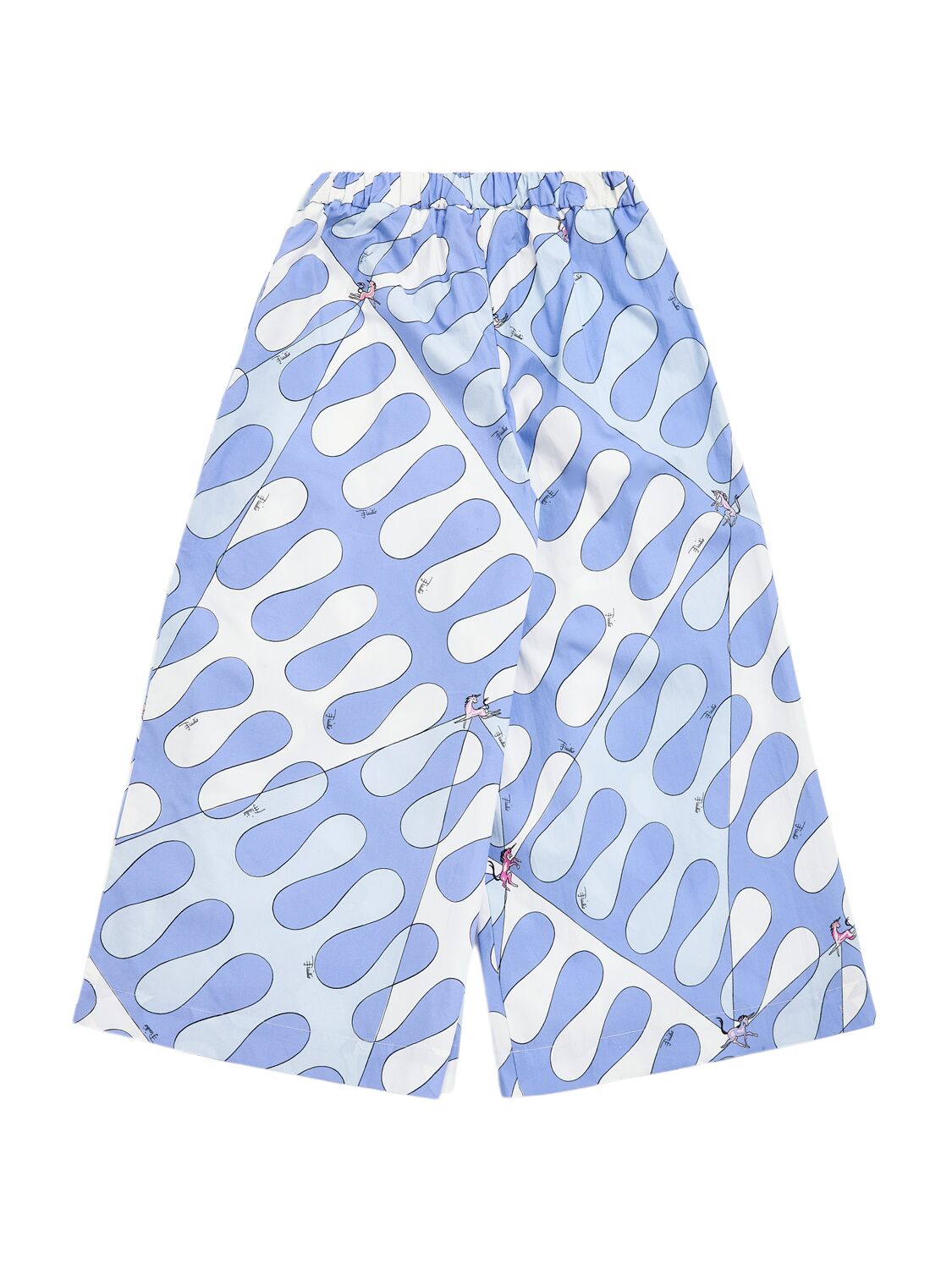 Shop Pucci Printed Cotton Poplin Pants In White/blue