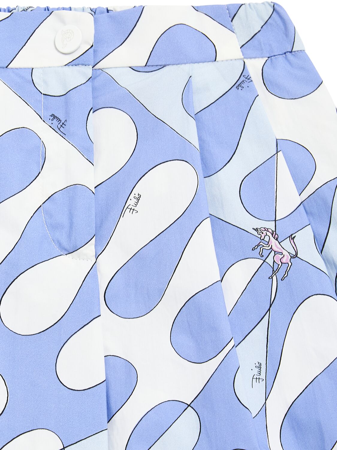 Shop Pucci Printed Cotton Poplin Pants In White/blue