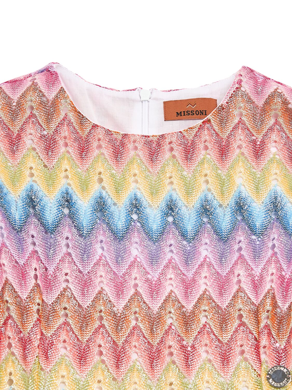 Shop Missoni Cotton Blend Knit Jumpsuit In Multicolor