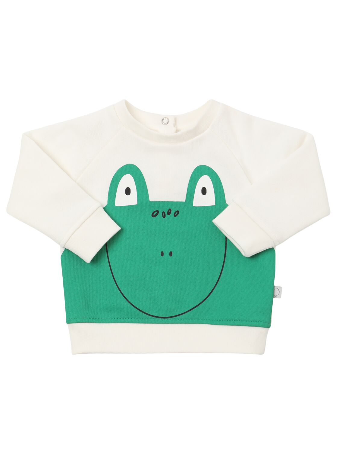 Stella Mccartney Frog Print Cotton Crewneck Sweatshirt In White