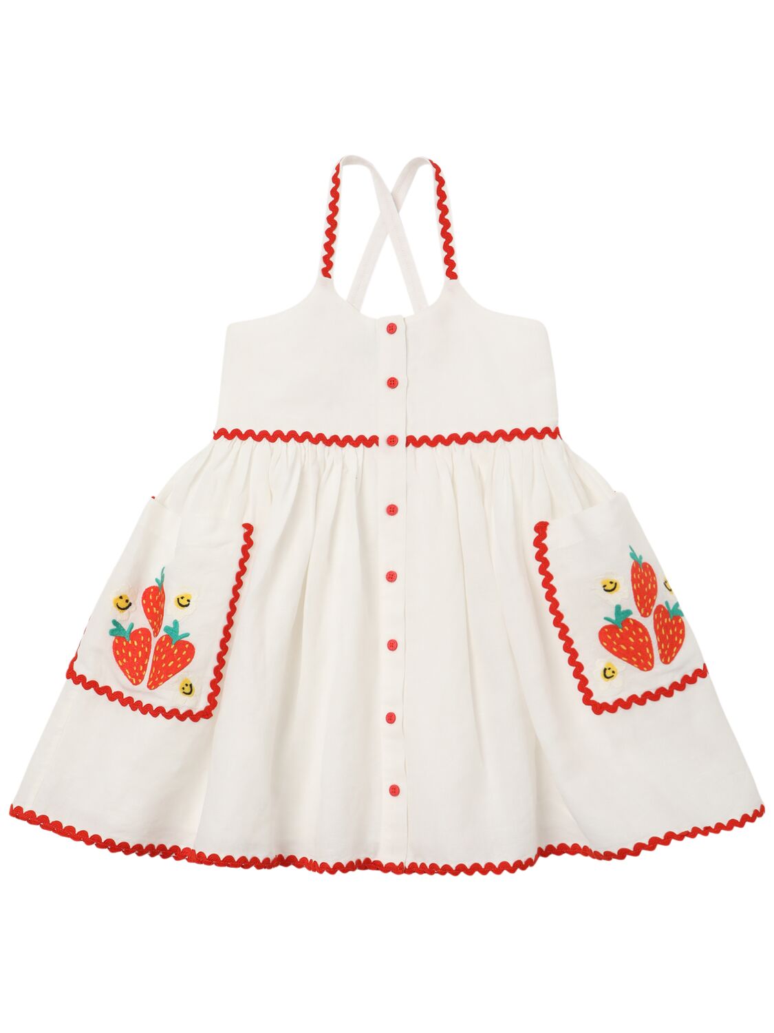 STELLA MCCARTNEY KIDS Strawberry Cotton & Linen Dress