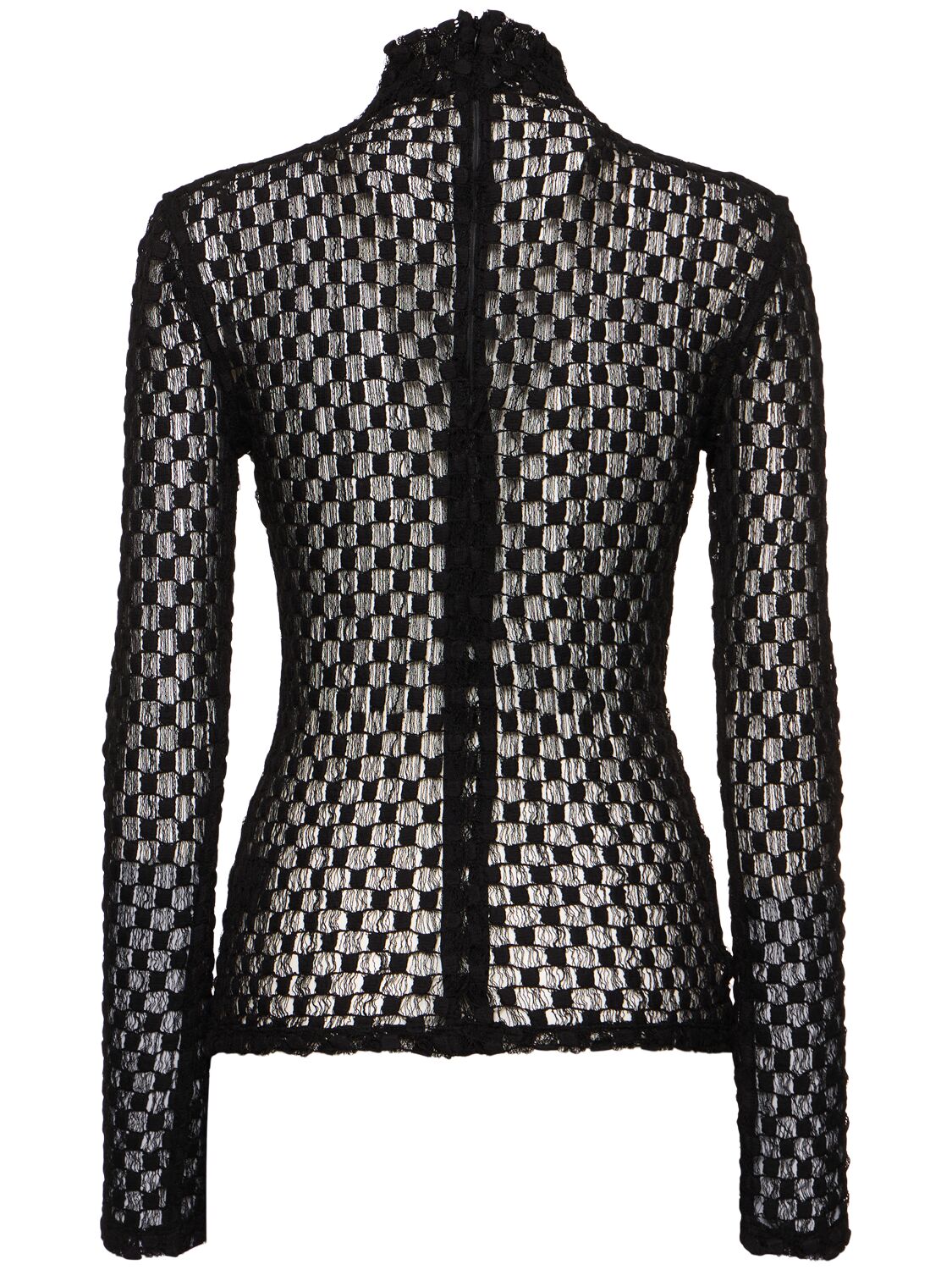 Rohe Cotton-blend Lace Turtleneck Top In Black