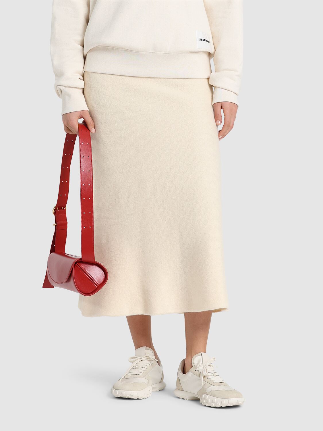 JIL SANDER NYLON LOW TOP SNEAKERS 