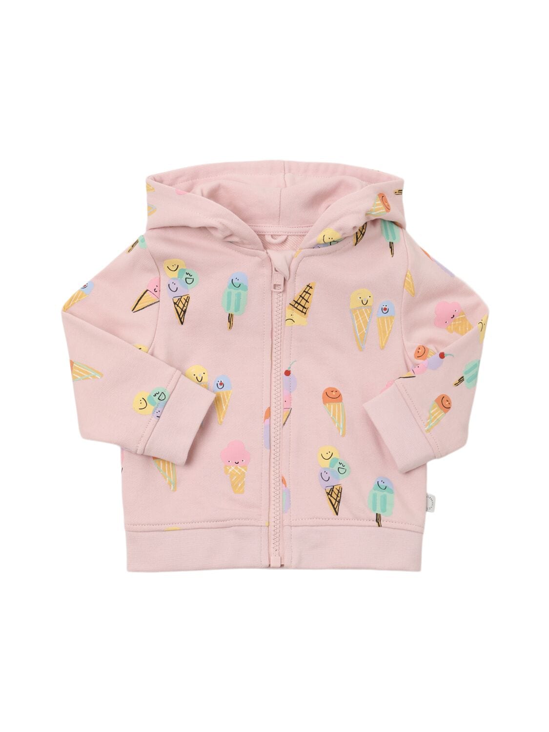Ice Cream Print Cotton Zip-up Hoodie