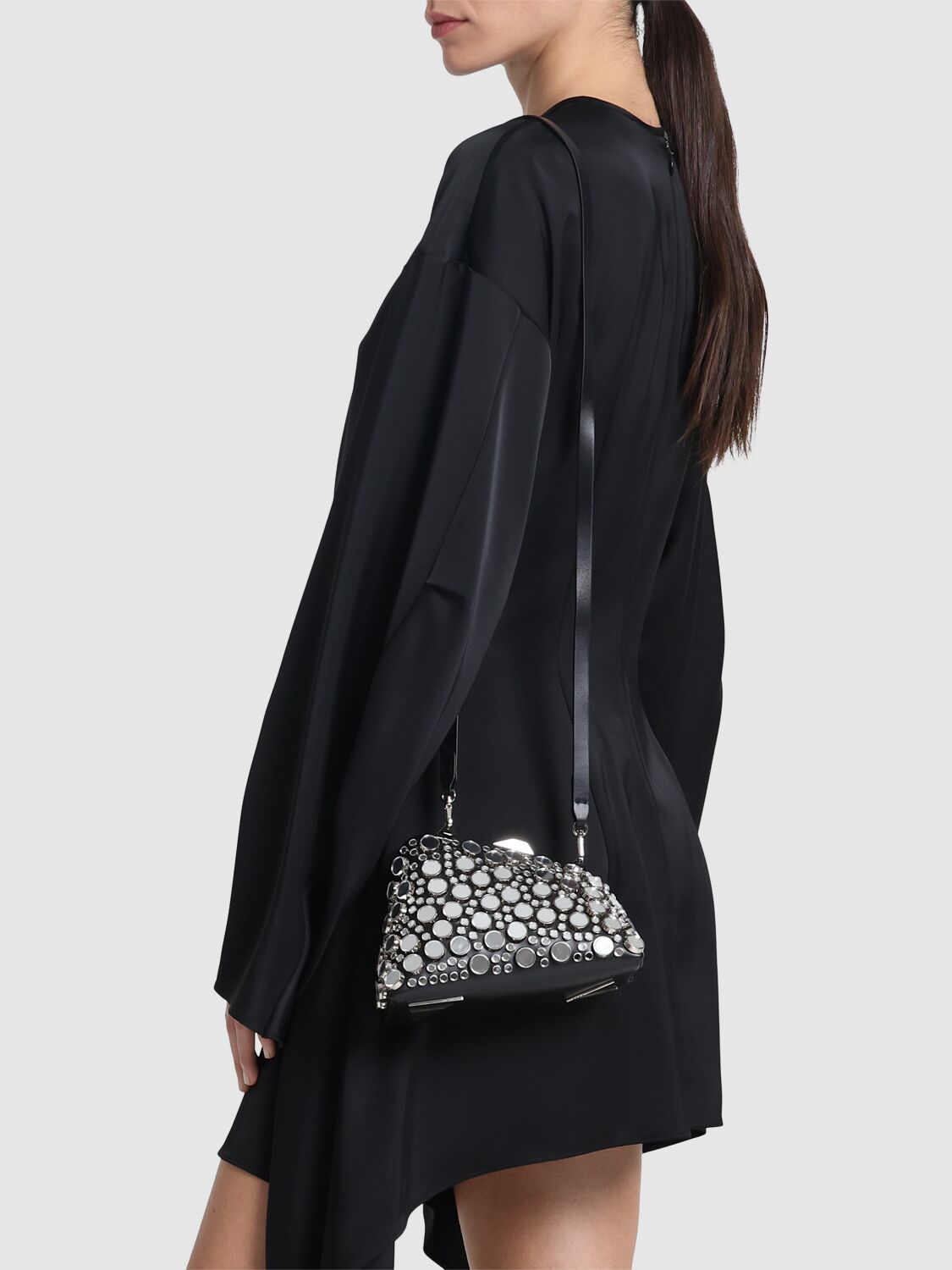 Attico Midnight Workmanship Mirror Clutch In Black,silver