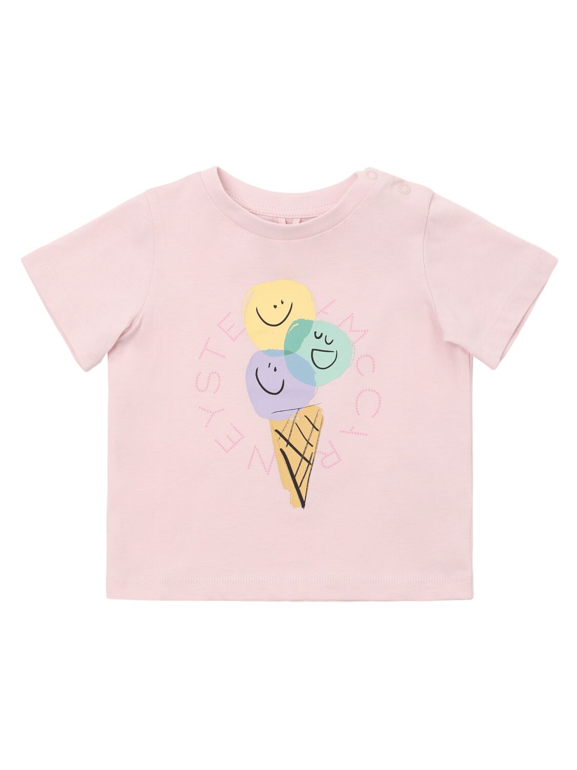 Stella Mccartney Ice Cream Print Cotton Jersey T-shirt In Pink