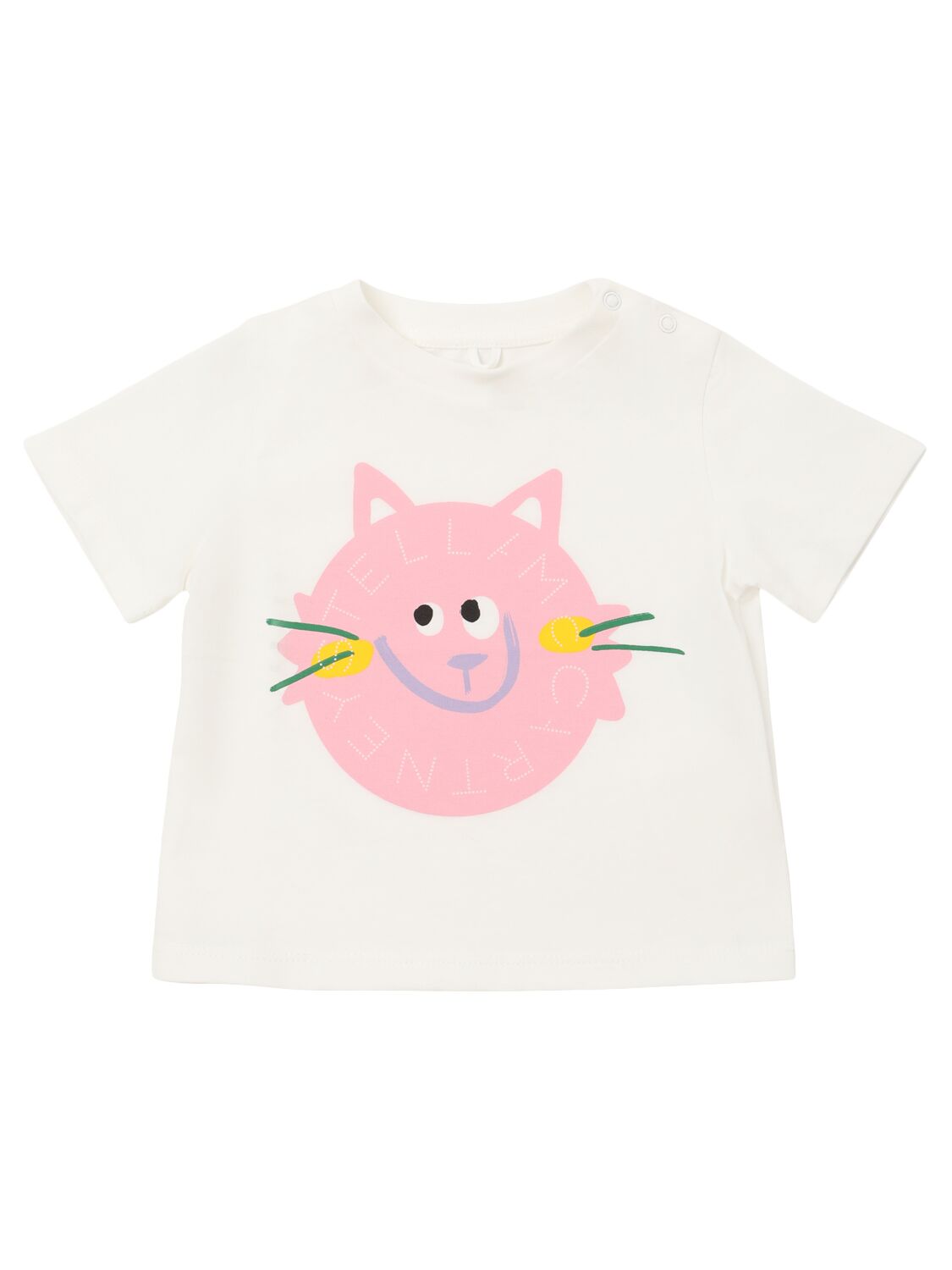 Image of Cat Print Cotton Jersey T-shirt