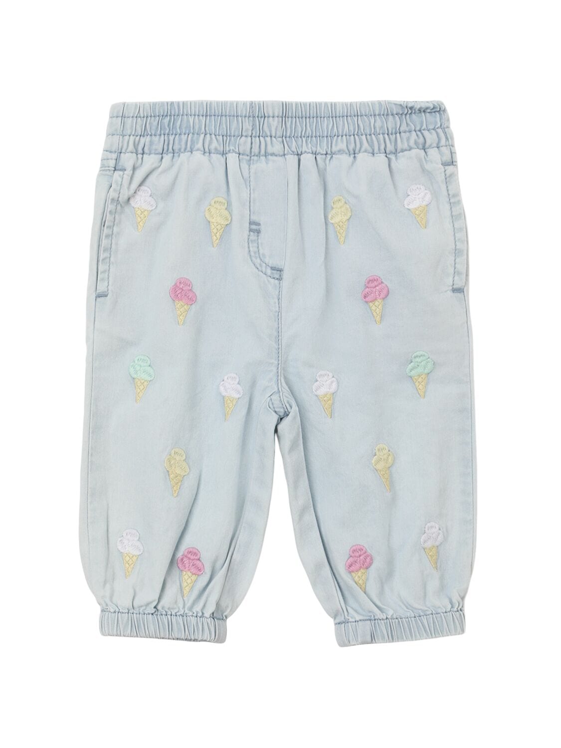 Embroidered Cotton Chambray Pants