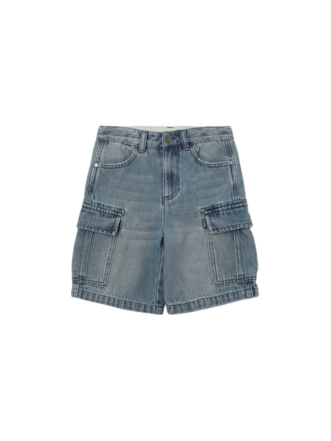 Cotton Denim Cargo Shorts