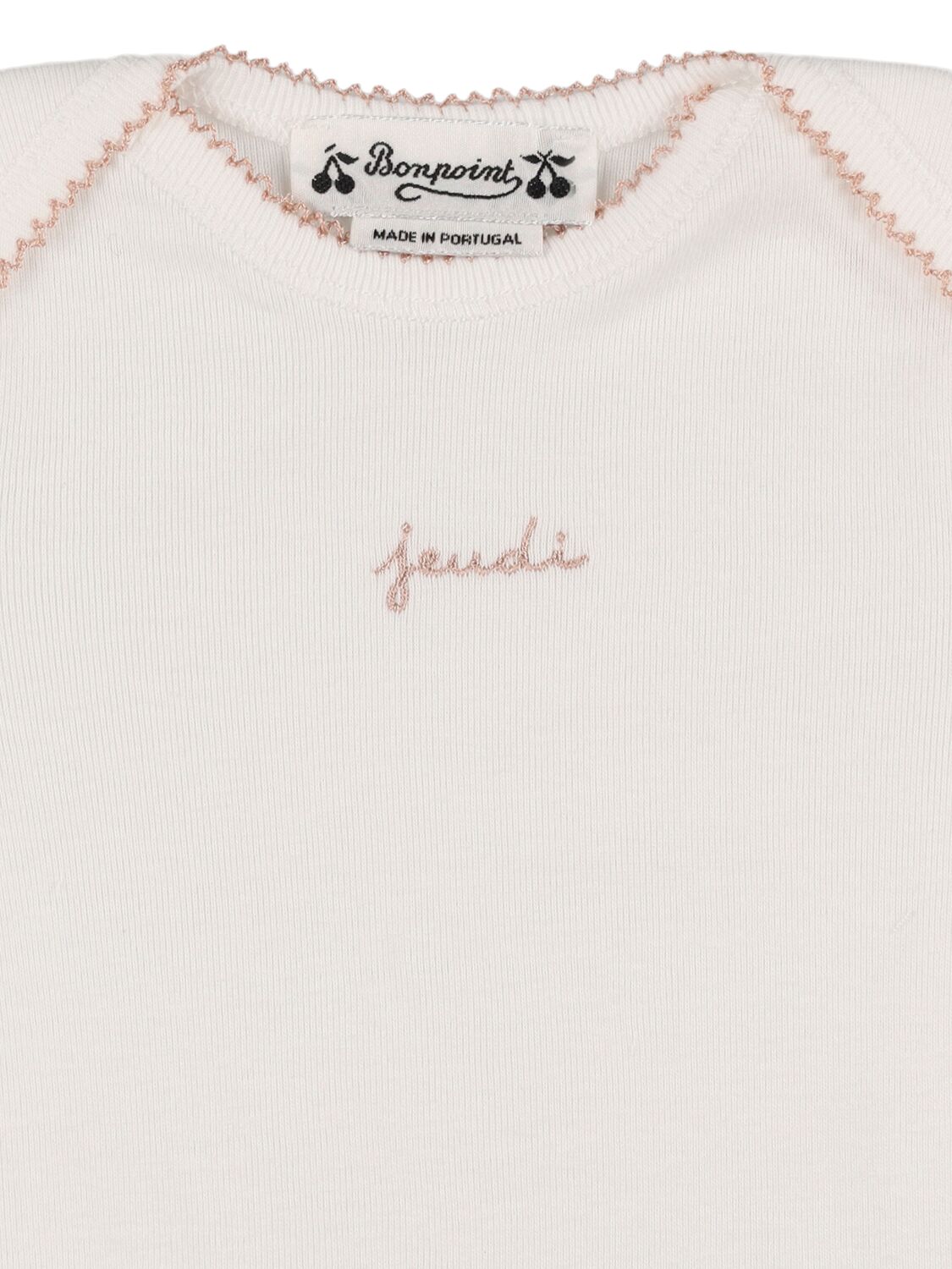 Shop Bonpoint Set Of 7 Cotton Jersey Bodysuits In White