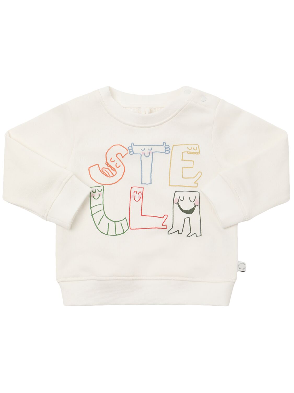 Stella Mccartney Logo Print Cotton Sweatshirt In White