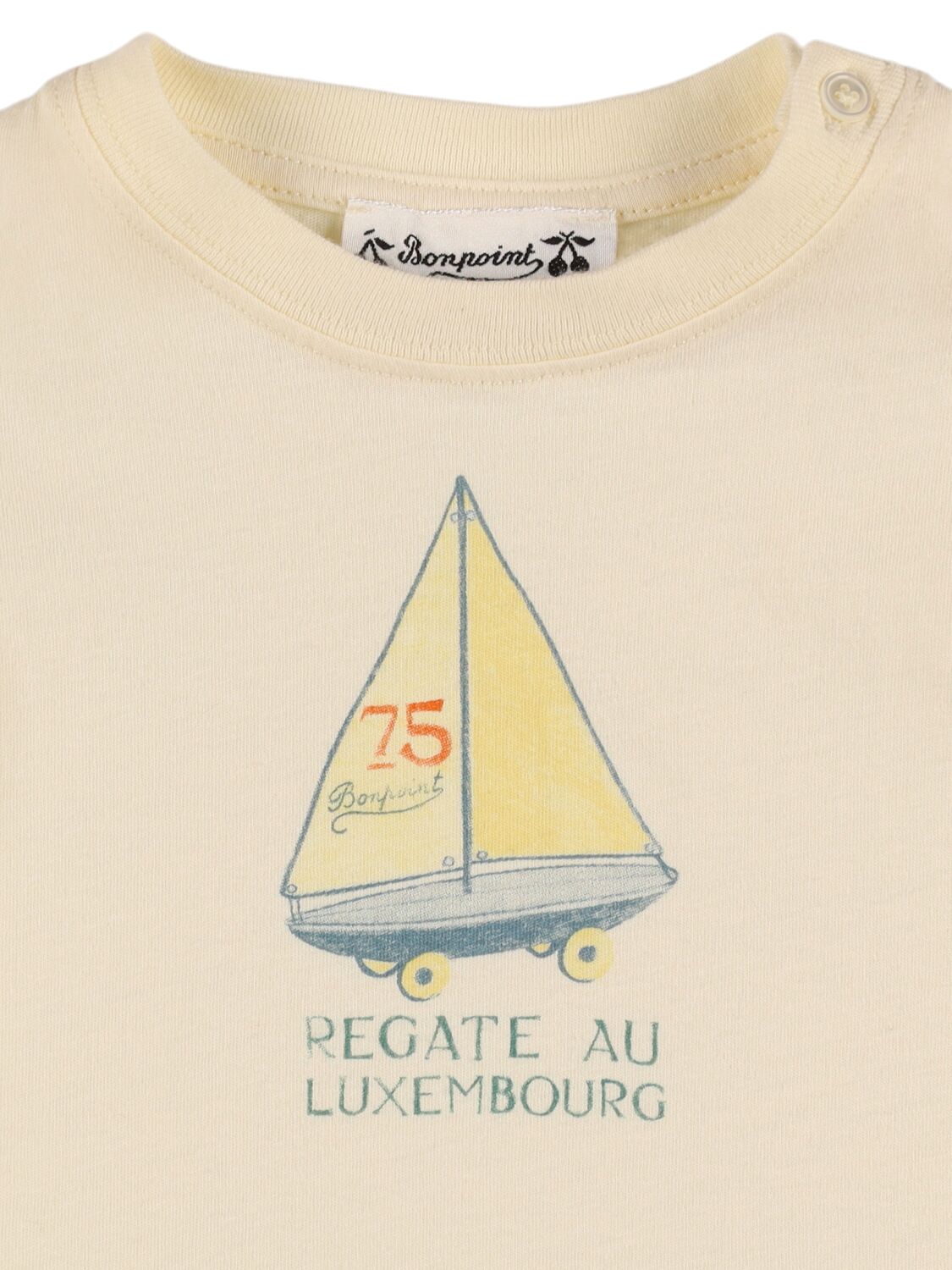 Shop Bonpoint Sailboat Printed Cotton Jersey T-shirt In Off-white