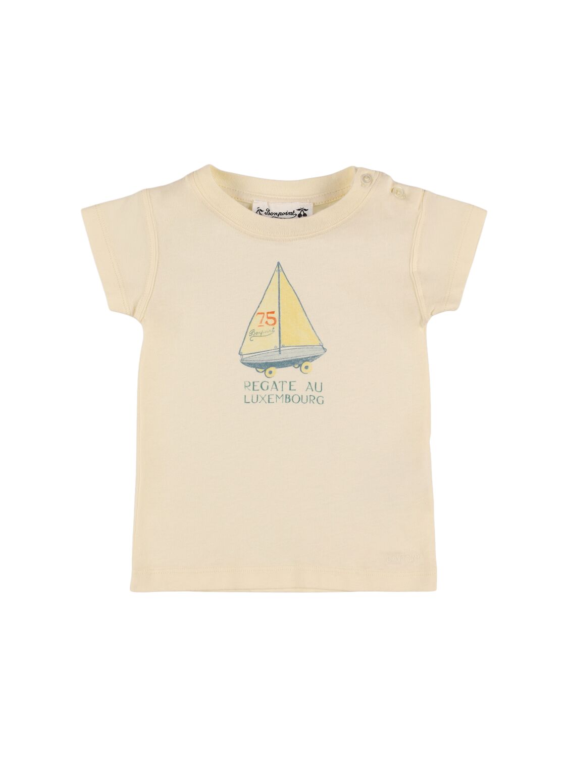 Bonpoint Sailboat Printed Cotton Jersey T-shirt In Off-white