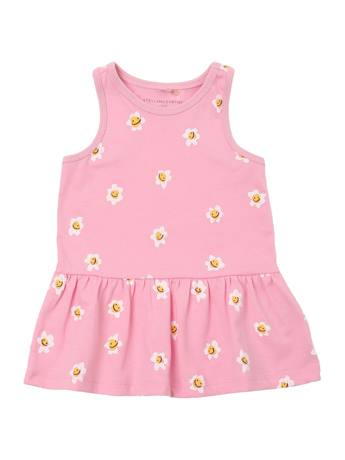 Stella Mccartney Printed Cotton Jersey Dress In Pink