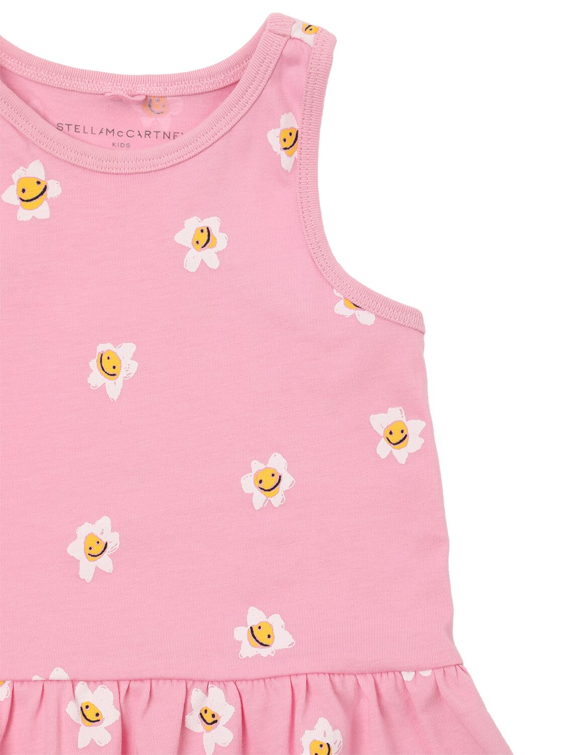 Stella Mccartney Printed Cotton Jersey Dress In Pink/multi