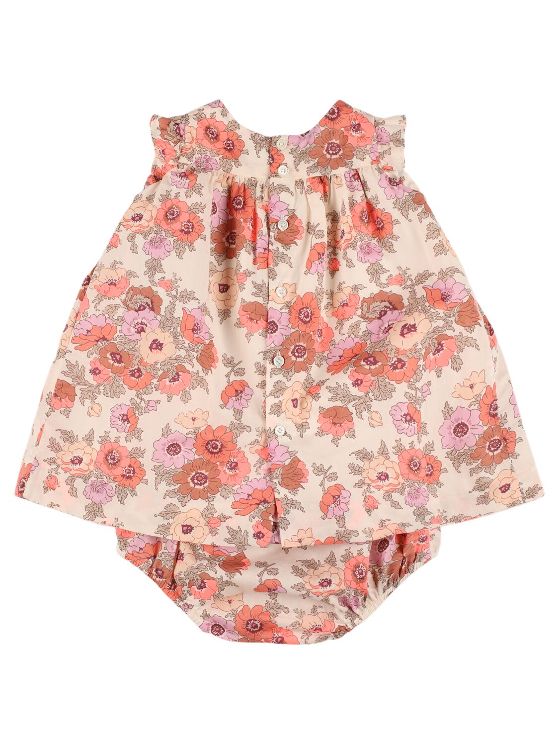 Shop Bonpoint Cotton Blend Dress & Diaper Cover In Multicolor