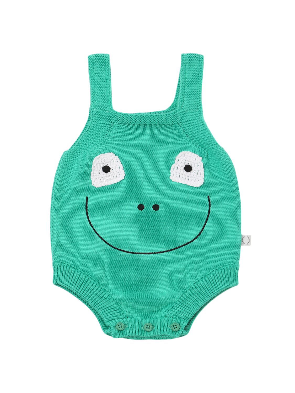 Stella Mccartney Frog Graphic Embroidered Romper In Green