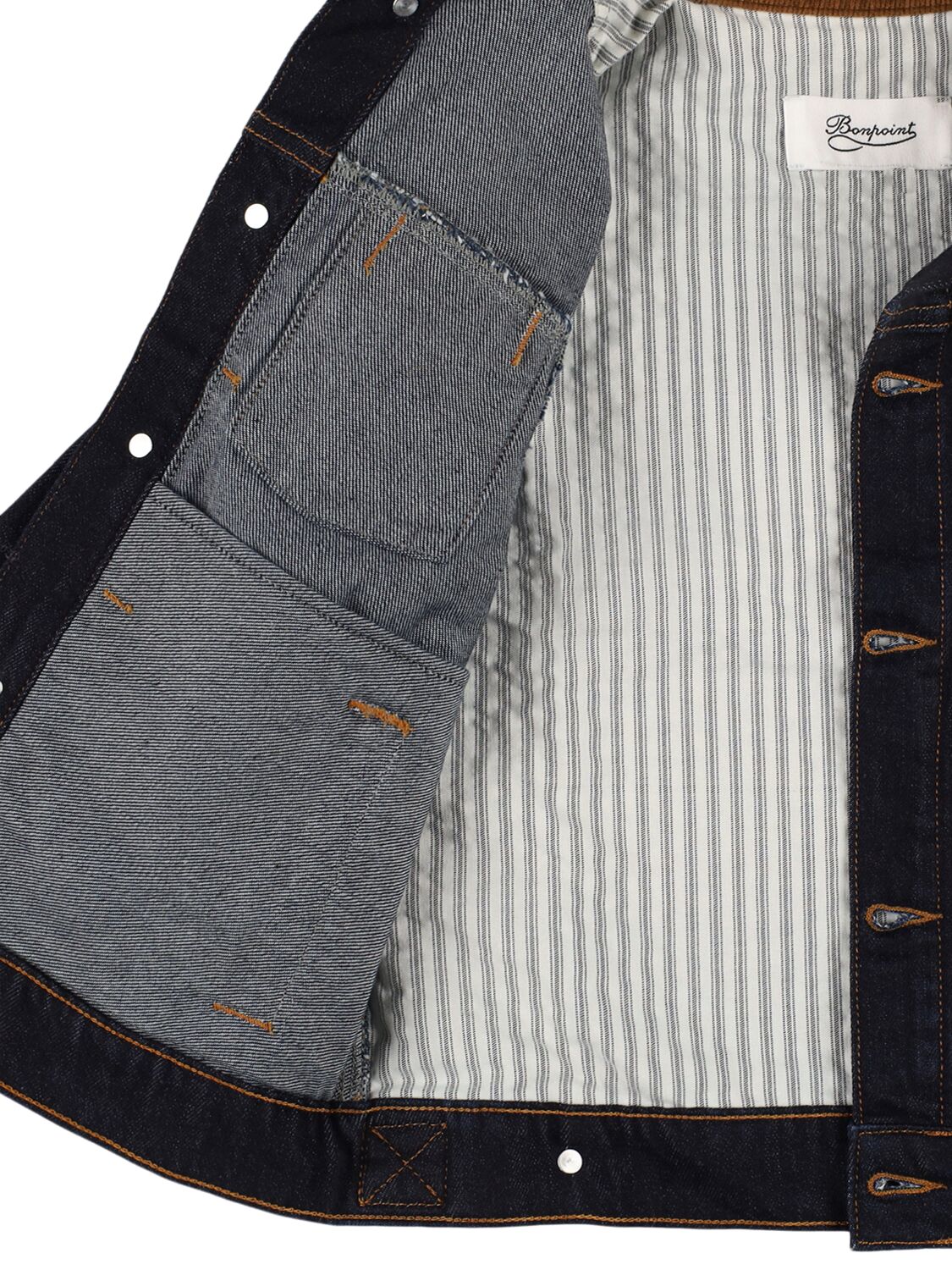 BONPOINT EMBROIDERED COTTON DENIM JACKET 
