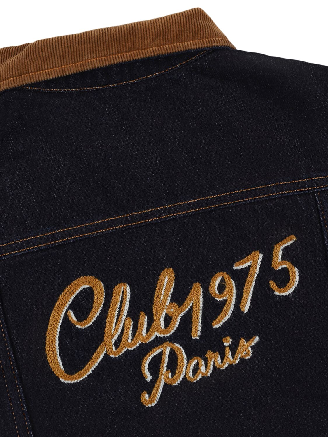 BONPOINT EMBROIDERED COTTON DENIM JACKET 