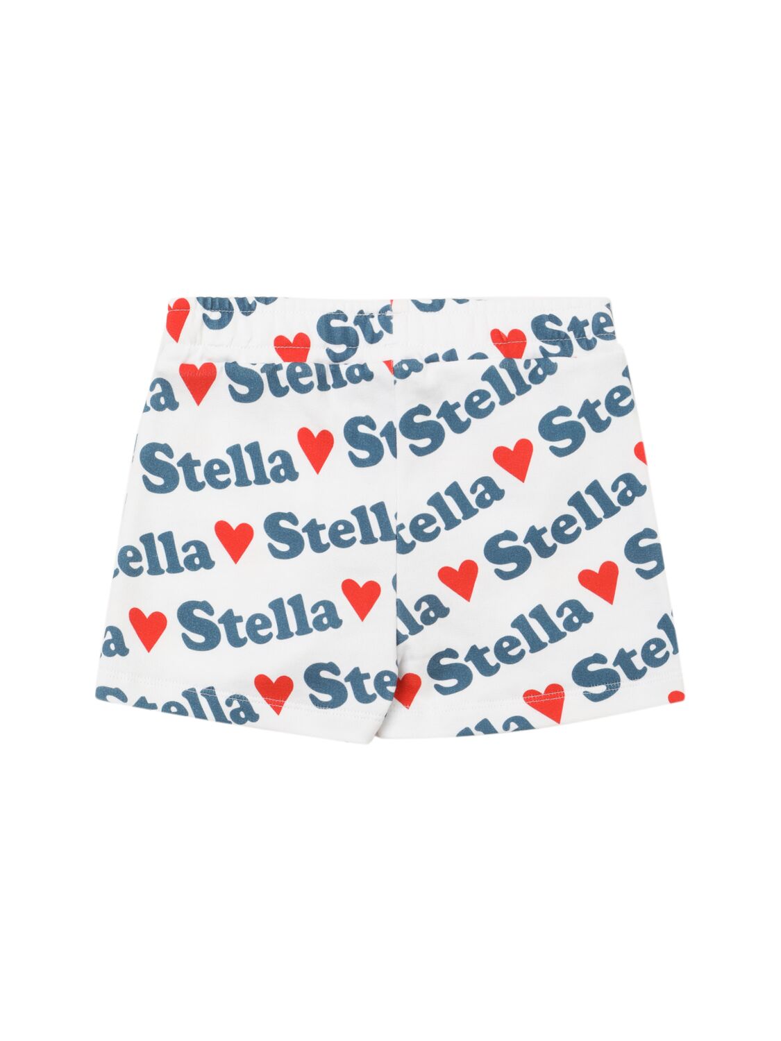 Stella Mccartney Printed Cotton Sweat Shorts In White/multi