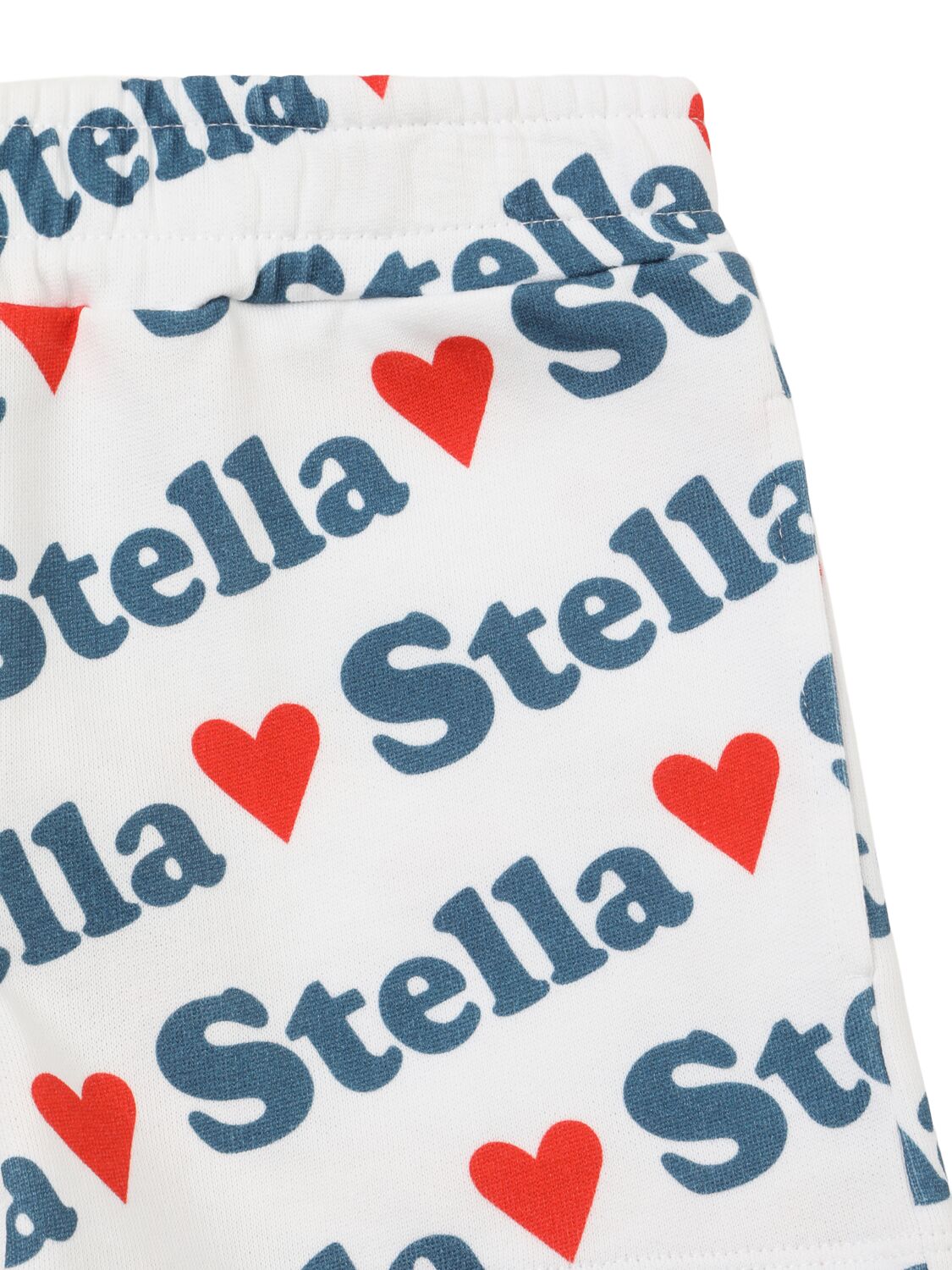 Stella Mccartney Printed Cotton Sweat Shorts In White/multi