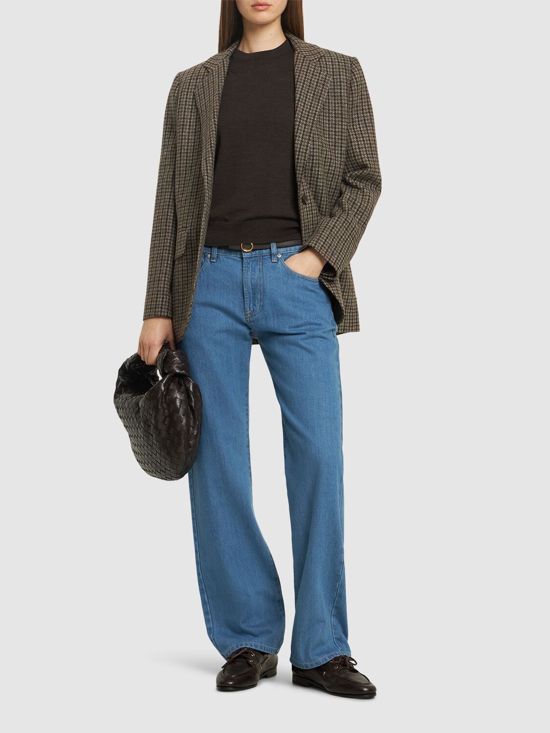 ASPESI COTTON DENIM STRAIGHT JEANS 