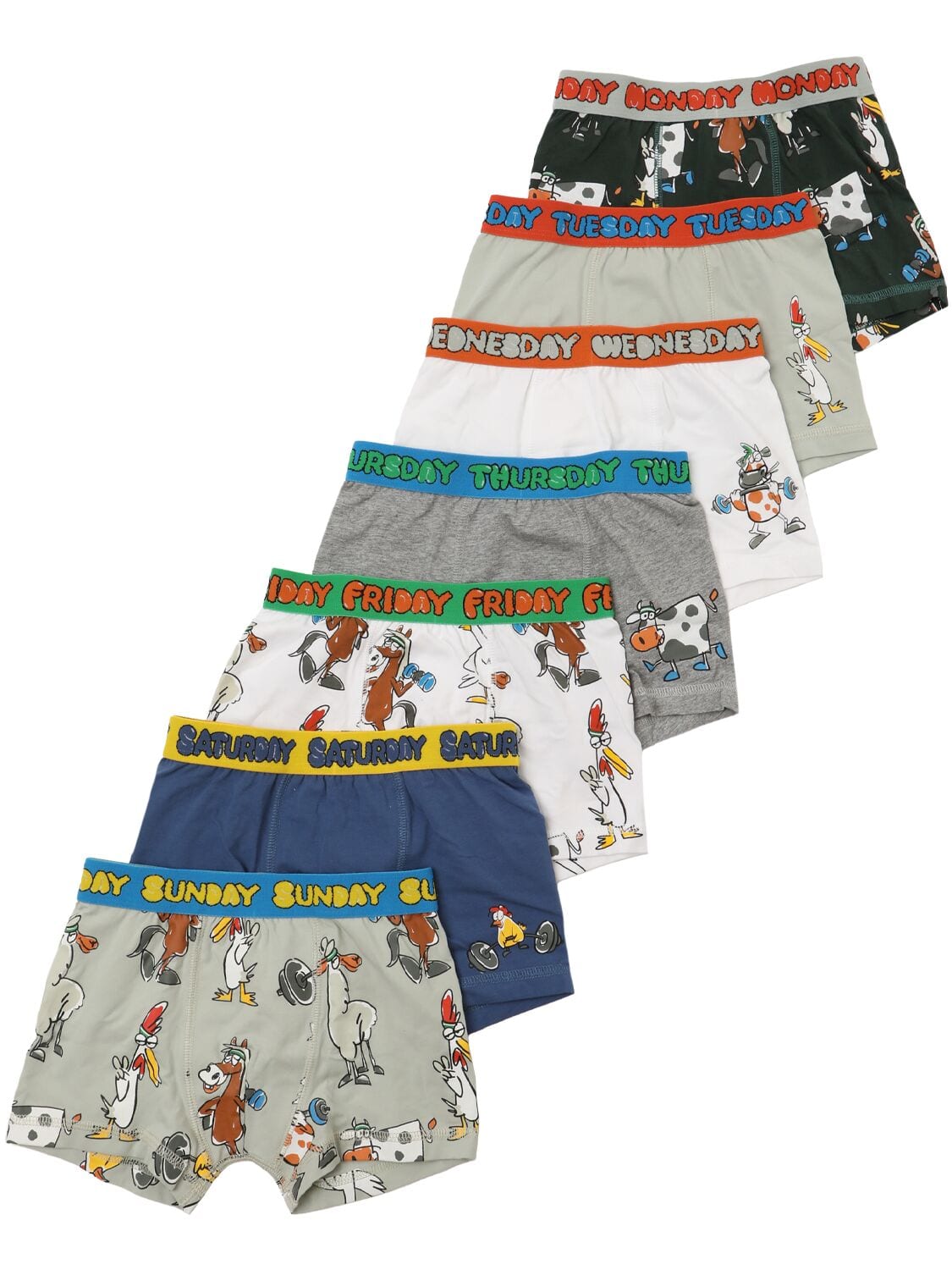 Set Of 7 Logo Cotton Boxer Briefs
