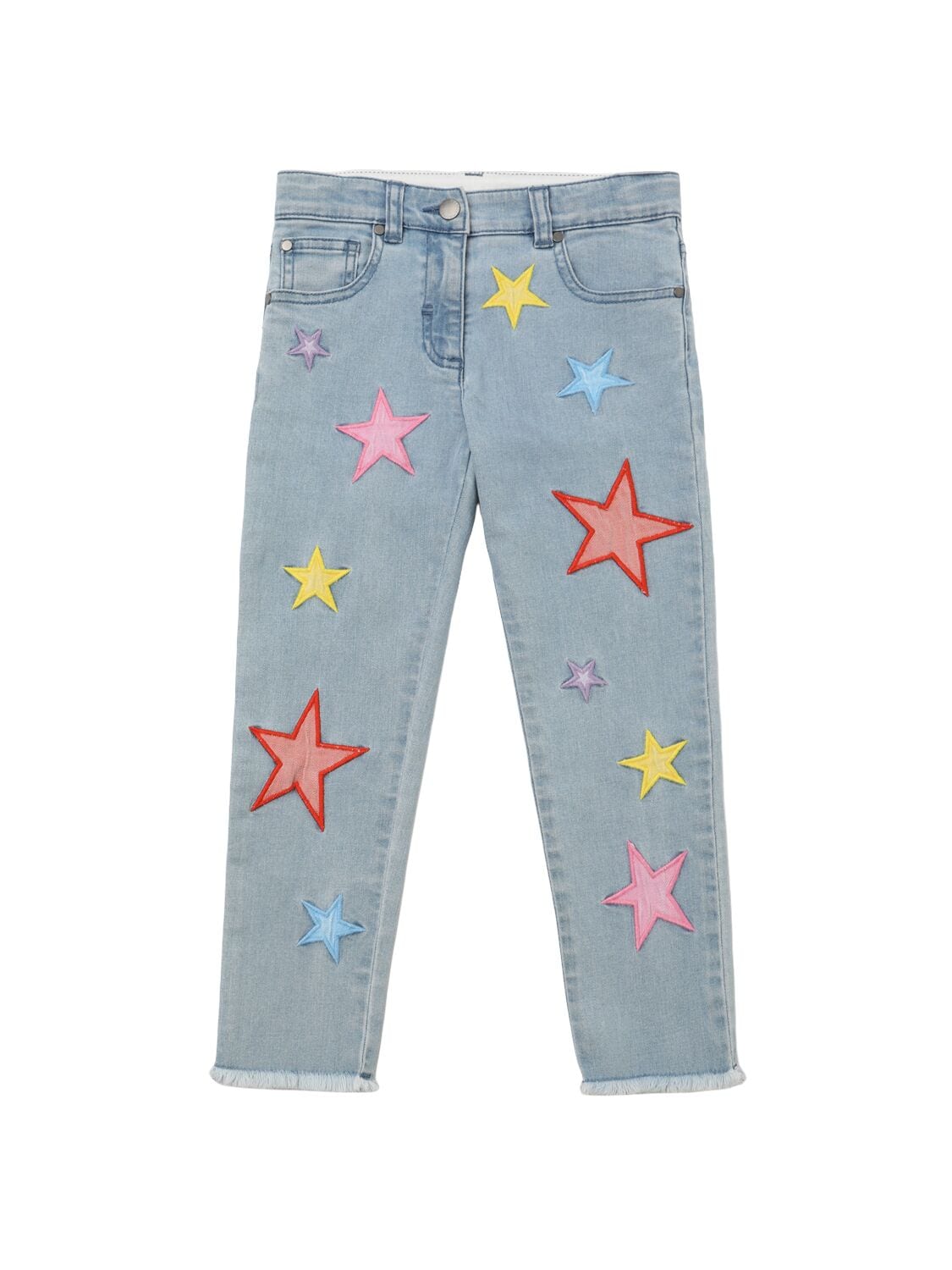 Stretch Cotton Jeans W/ Stars